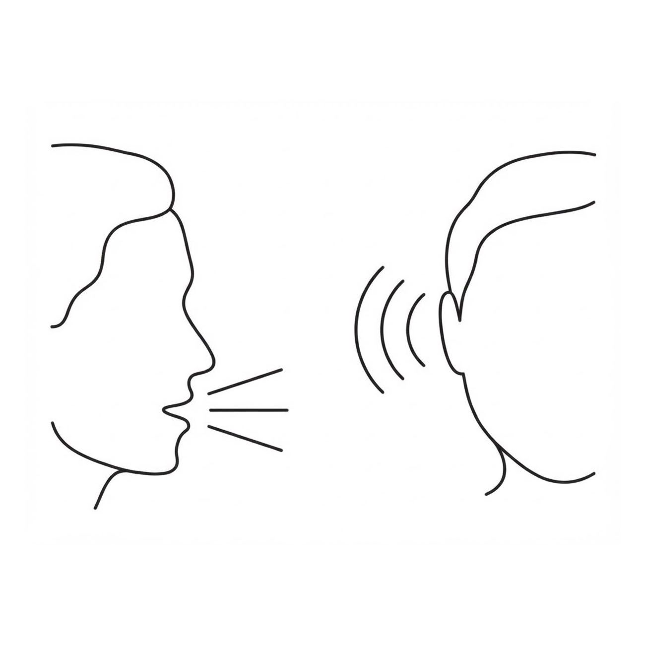 Two people talking and listening.