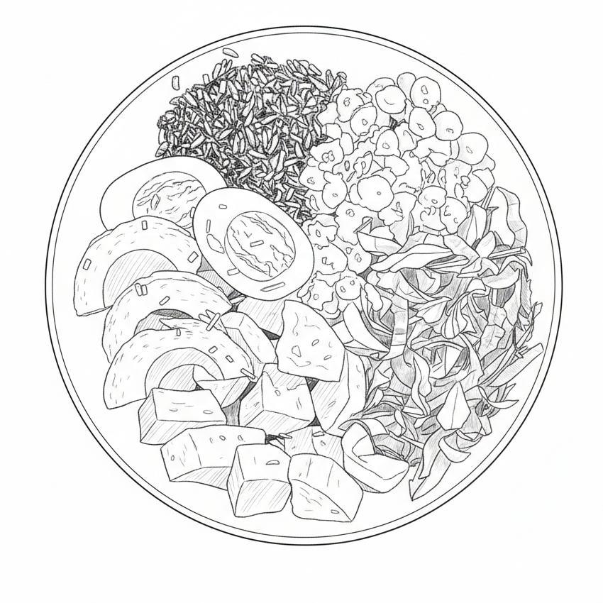 A bowl of healthy food.